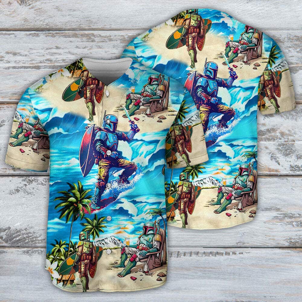 Star Wars Baseball Jersey Boba Fett Surfing Gift For Daughter Star Wars Baseball Jersey Boba Fett Surfing Gift For Daughter