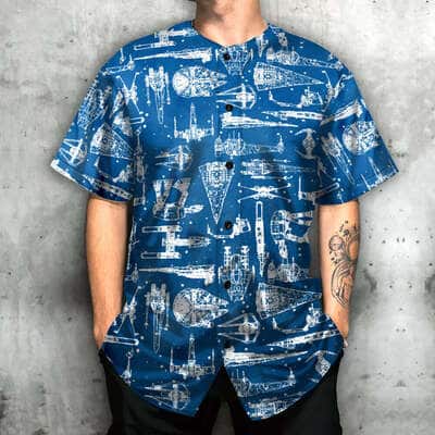 Star Wars Baseball Jersey Space Ships