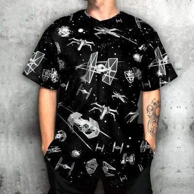 Star Wars Baseball Jersey Spacecraft Pattern Gift For Son From Mom