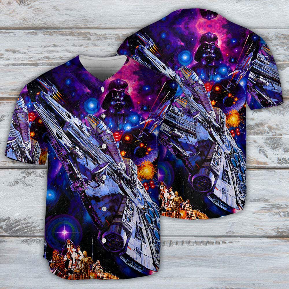 Star Wars Baseball Jersey Darth Vader Millennium Falcon Gift For Husband