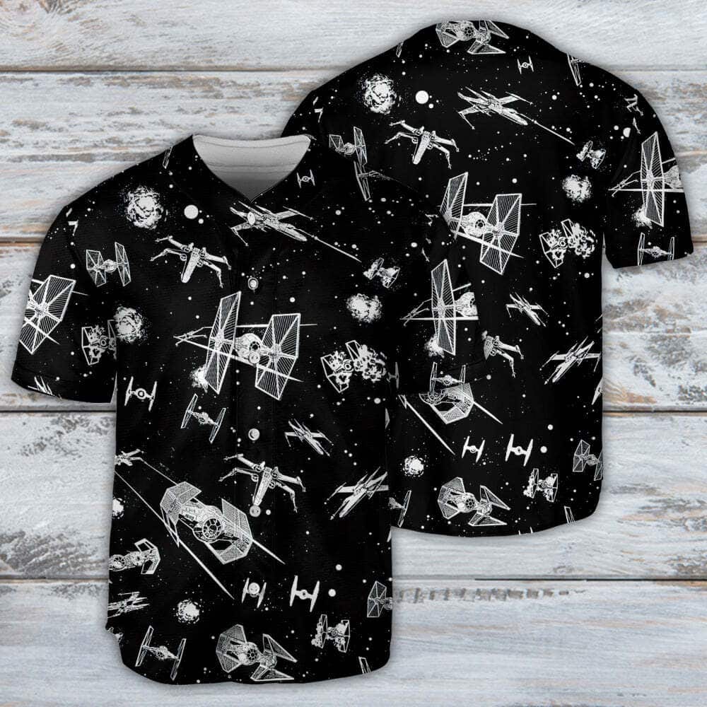 Star Wars Baseball Jersey Spacecraft Pattern Gift For Son From Mom