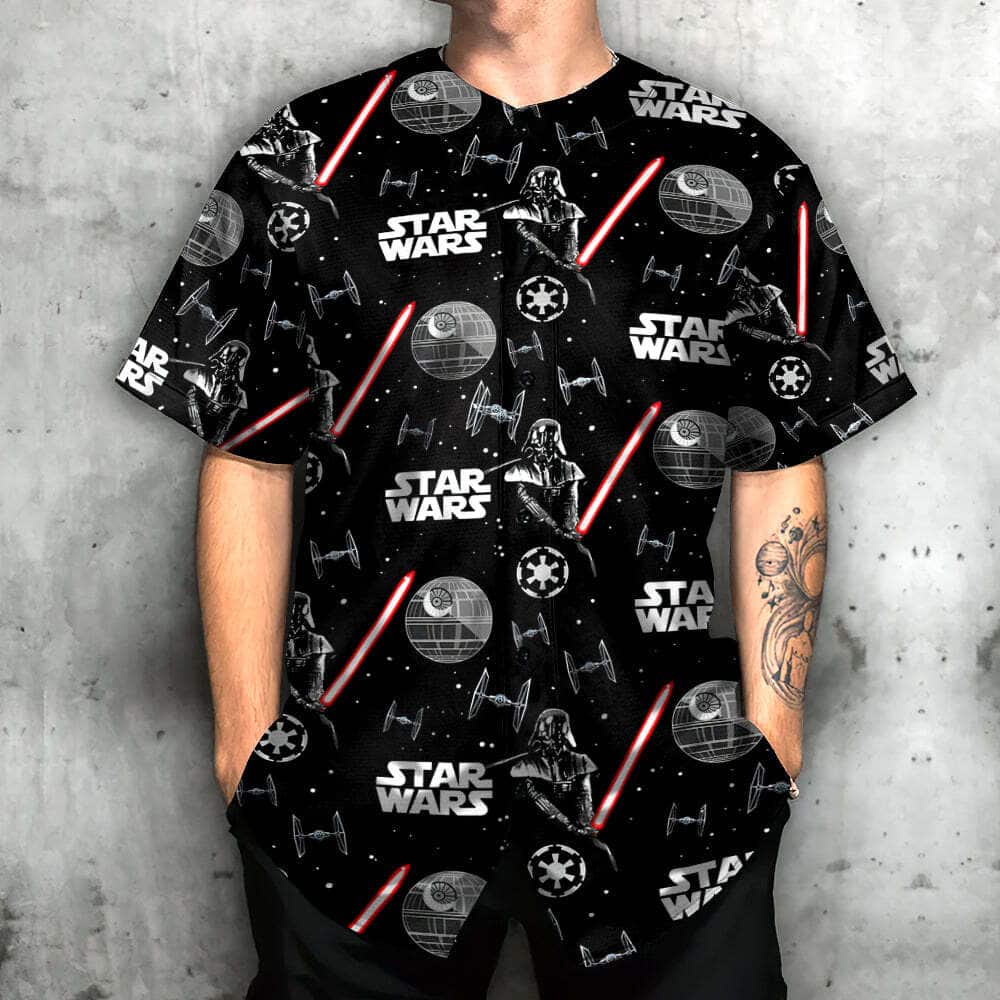 Star Wars Baseball Jersey Darth Vader With Light Saber Star Wars Baseball Jersey Darth Vader With Light Saber