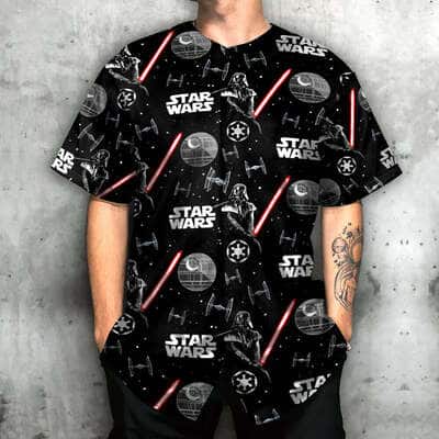 Star Wars Baseball Jersey Darth Vader With Light Saber Star Wars Baseball Jersey Darth Vader With Light Saber