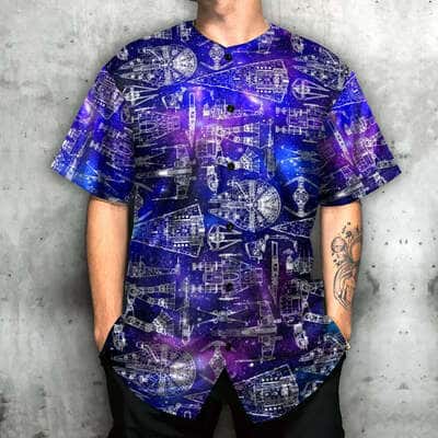 Star Wars Baseball Jersey Space Ships Galaxy Gift For Husband