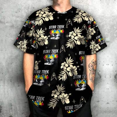 Star Trek Baseball Jersey Hibiscus Flowers Pattern Birthday Gift For Sister Star Trek Baseball Jersey Hibiscus Flowers Pattern Birthday Gift For Sister