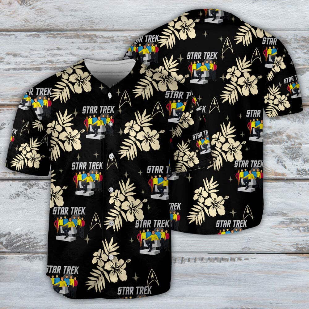 Star Trek Baseball Jersey Hibiscus Flowers Pattern Birthday Gift For Sister Star Trek Baseball Jersey Hibiscus Flowers Pattern Birthday Gift For Sister