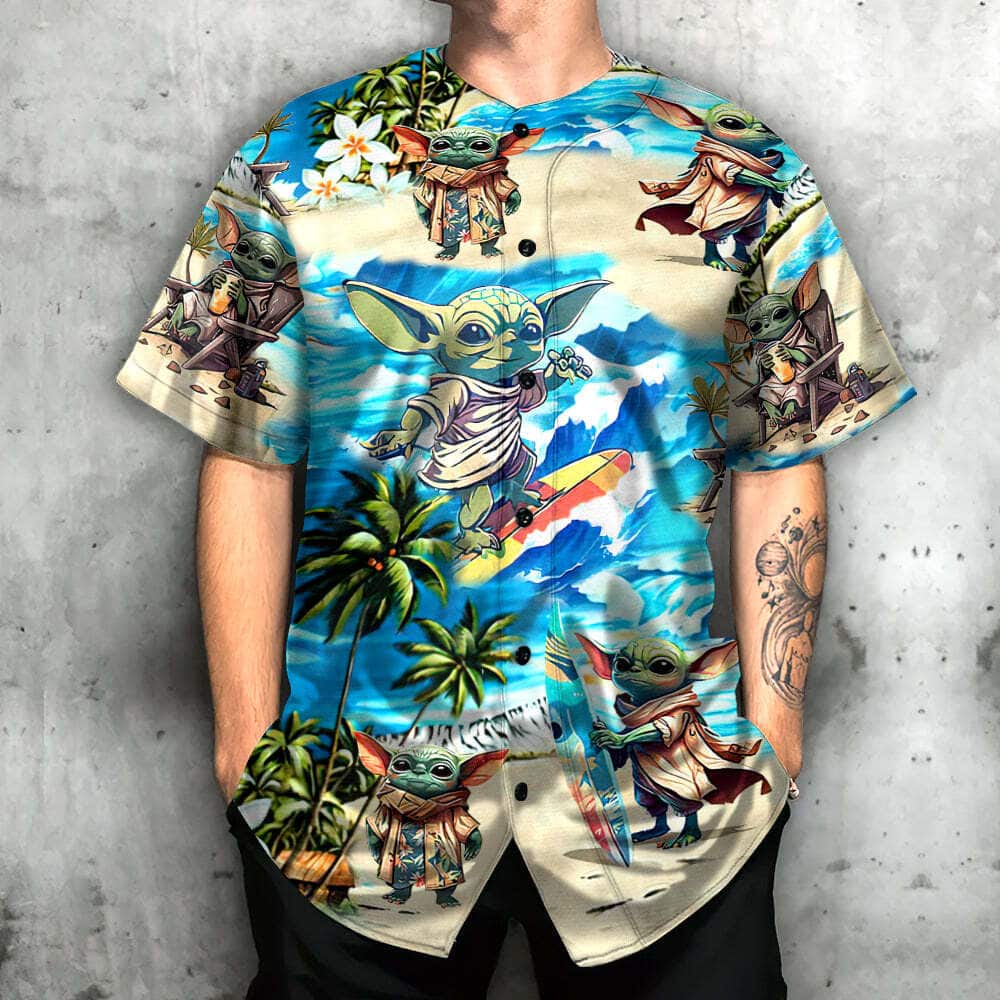 Baby Yoda Surfing Star Wars Baseball Jersey Birthday Gift For Sister-In-Law Baby Yoda Surfing Star Wars Baseball Jersey Birthday Gift For Sister-In-Law