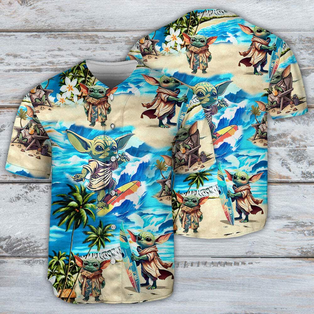 Baby Yoda Surfing Star Wars Baseball Jersey Birthday Gift For Sister-In-Law Baby Yoda Surfing Star Wars Baseball Jersey Birthday Gift For Sister-In-Law