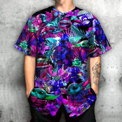 Special Baby Yoda Synthwave Star Wars Baseball Jersey Birthday Gift For Best Friends