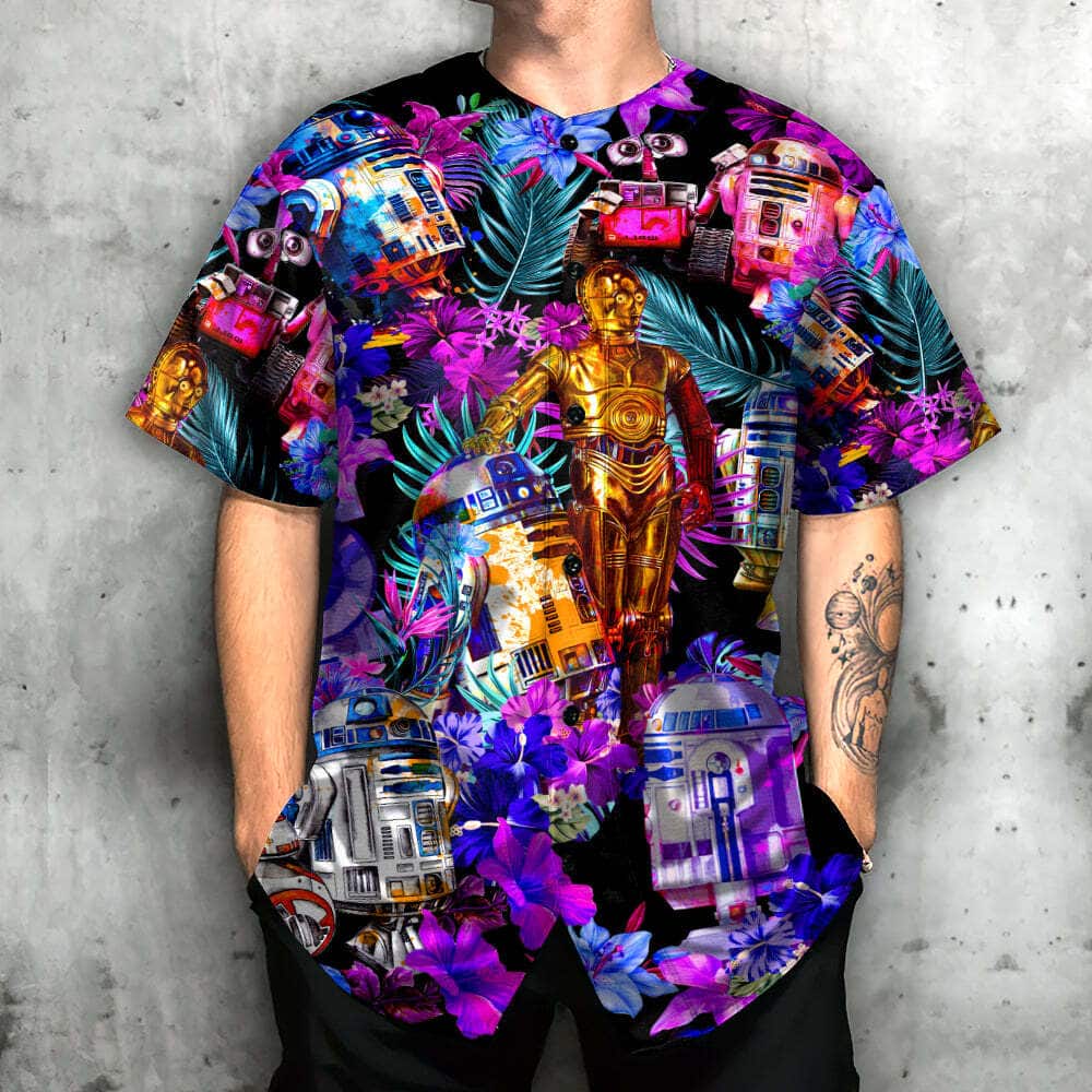Special Star Wars Baseball Jersey R2-D2 With Friends Synthwave Special Star Wars Baseball Jersey R2-D2 With Friends Synthwave