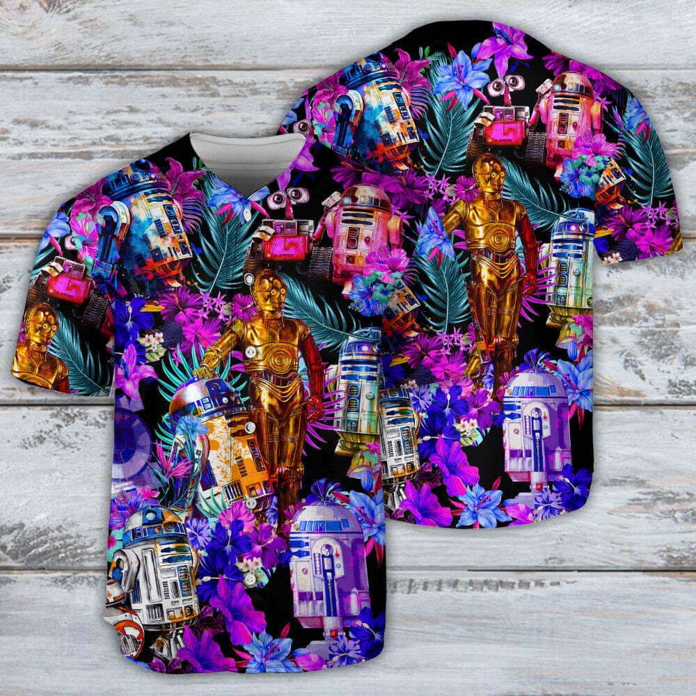 Special Star Wars Baseball Jersey R2-D2 With Friends Synthwave Special Star Wars Baseball Jersey R2-D2 With Friends Synthwave