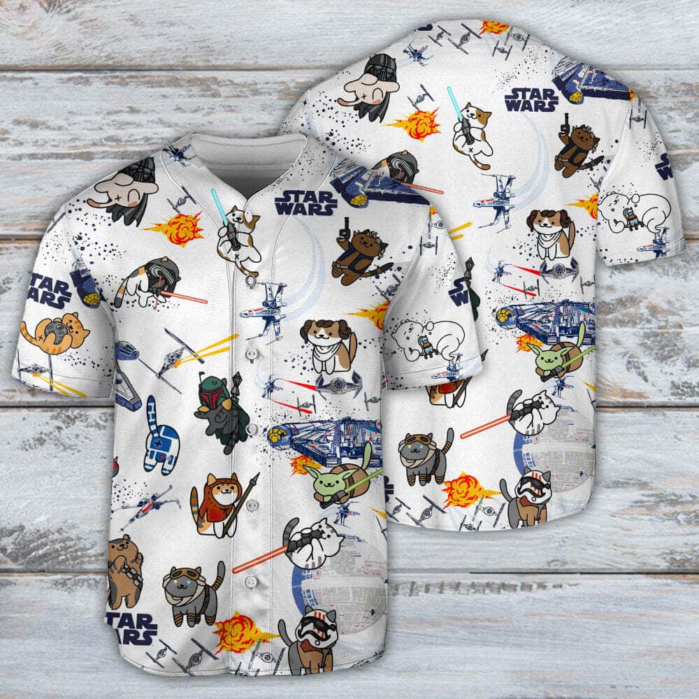 Cool Star Wars Baseball Jersey Gift For Cat Lovers