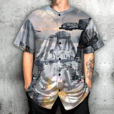 Star Wars Baseball Jersey Battle Of Hoth AT-AT Gift For Son From Dad