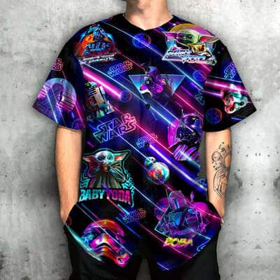 Baby Yoda Boba Fett Stormtrooper Star Wars Baseball Jersey Neon All-Star Style