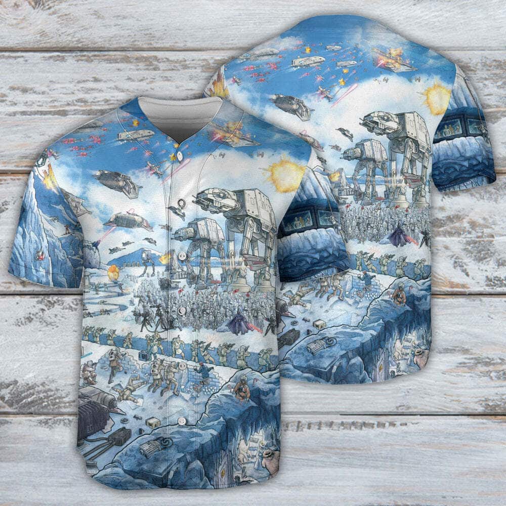 Battle Of Hoth Star Wars Baseball Jersey Train Yourself To Let Go Of Everything You Fear To Lose