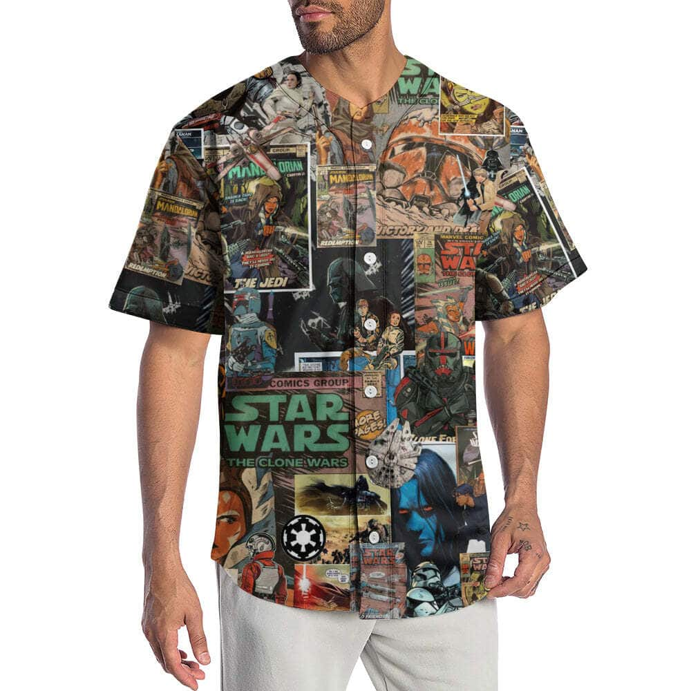 Star Wars Baseball Jersey Comic Style Gift For Daughter From Dad