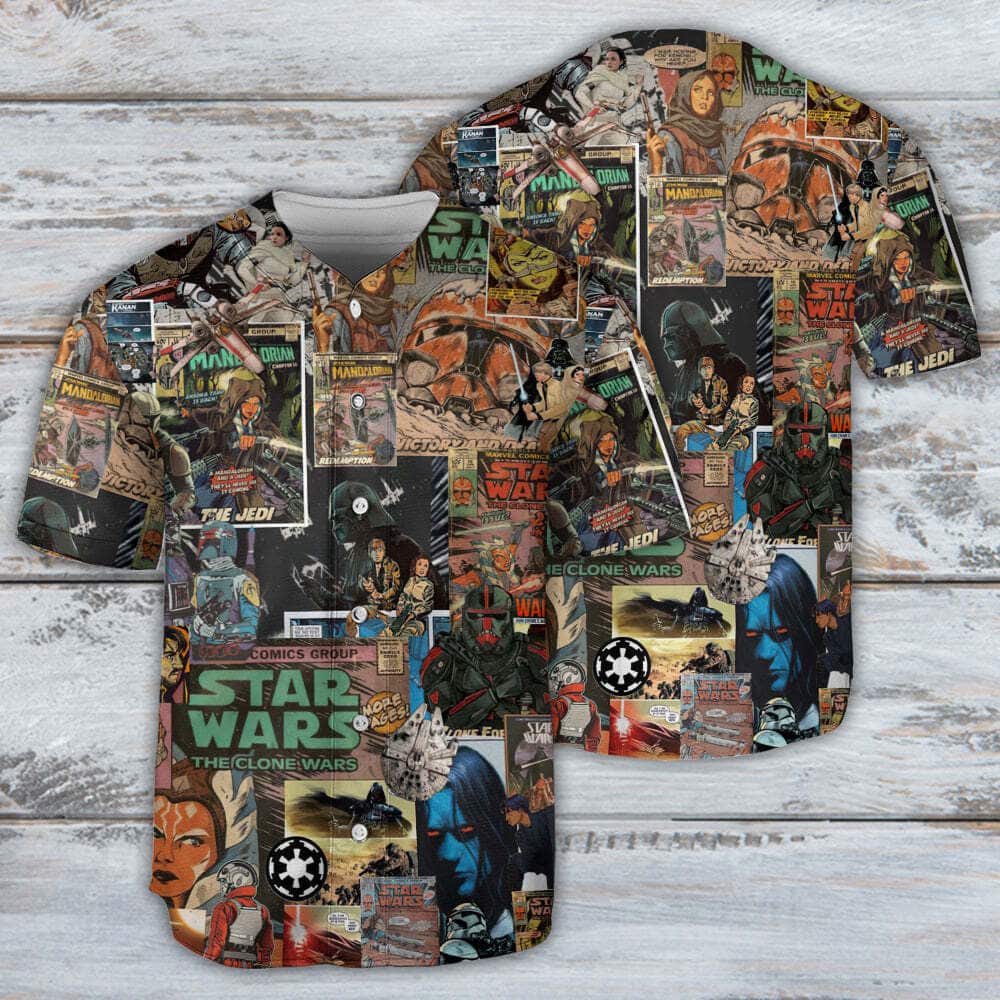 Star Wars Baseball Jersey Comic Style Gift For Daughter From Dad