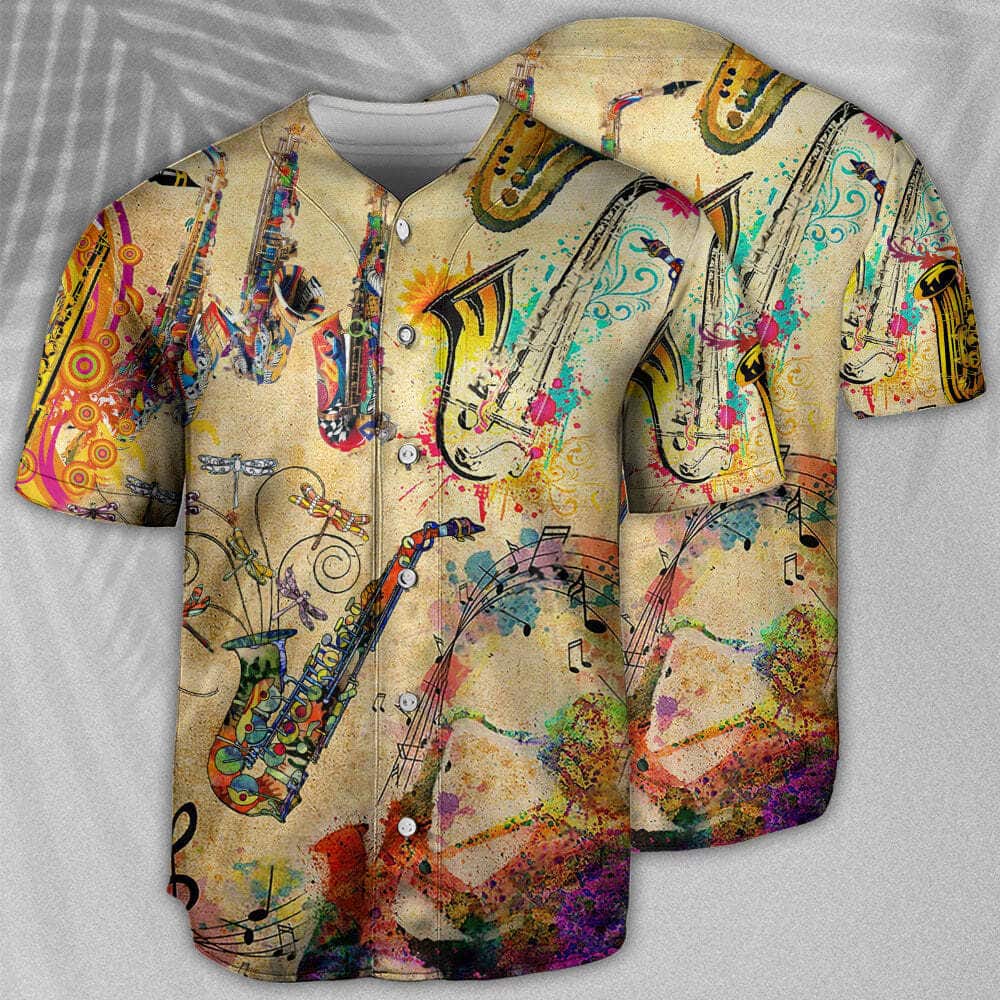 Vintage Saxophone Is My Beautiful Life Baseball Jersey Gift For Music Lovers Vintage Saxophone Is My Beautiful Life Baseball Jersey Gift For Music Lovers
