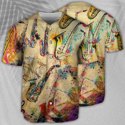Vintage Saxophone Is My Beautiful Life Baseball Jersey Gift For Music Lovers
