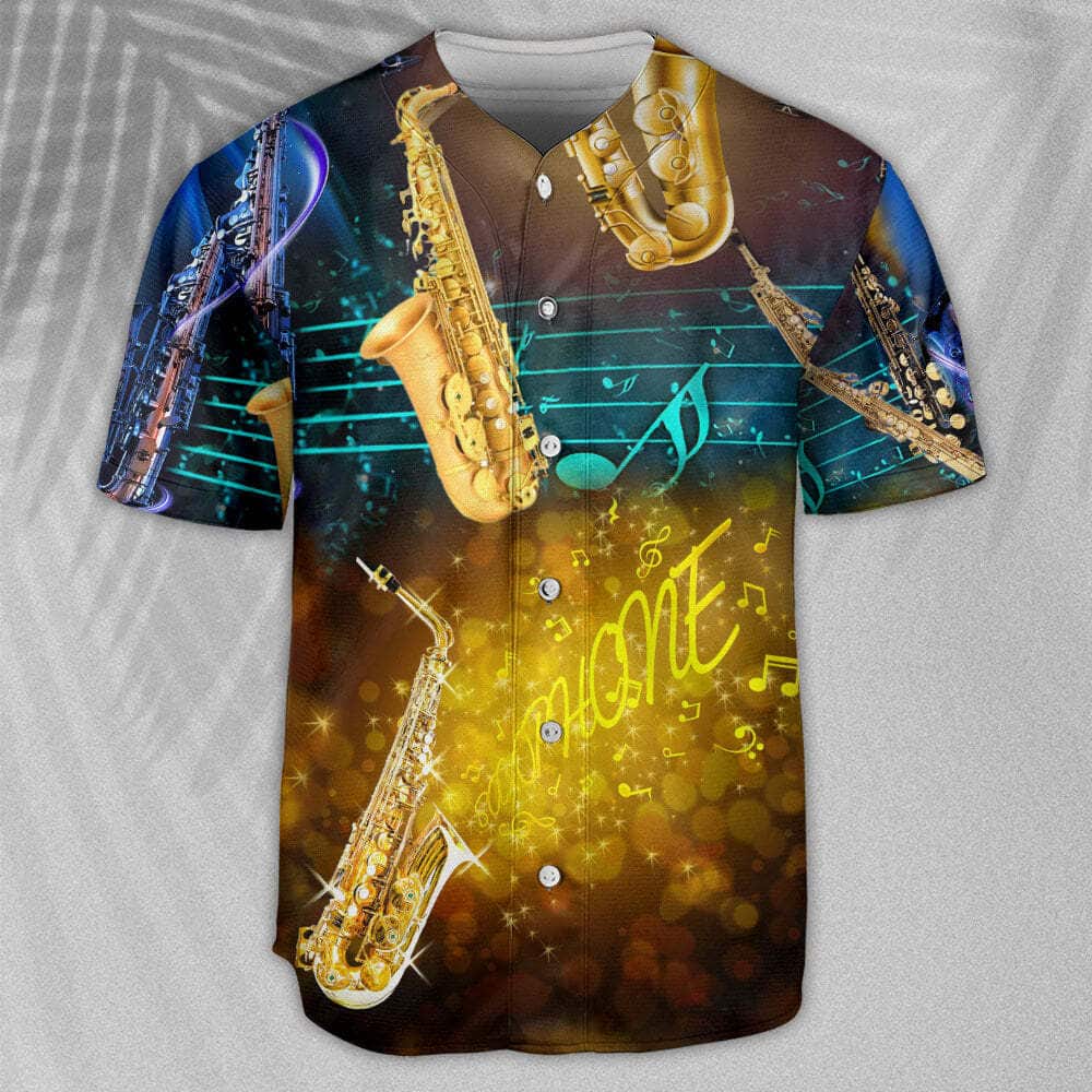 Saxophone Music All Night Baseball Jersey Birthday Gift For Sister Saxophone Music All Night Baseball Jersey Birthday Gift For Sister