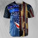 Saxophone Baseball Jersey USA Flag Independence Day Unique Gift For Music Lovers Saxophone Baseball Jersey USA Flag Independence Day Unique Gift For Music Lovers