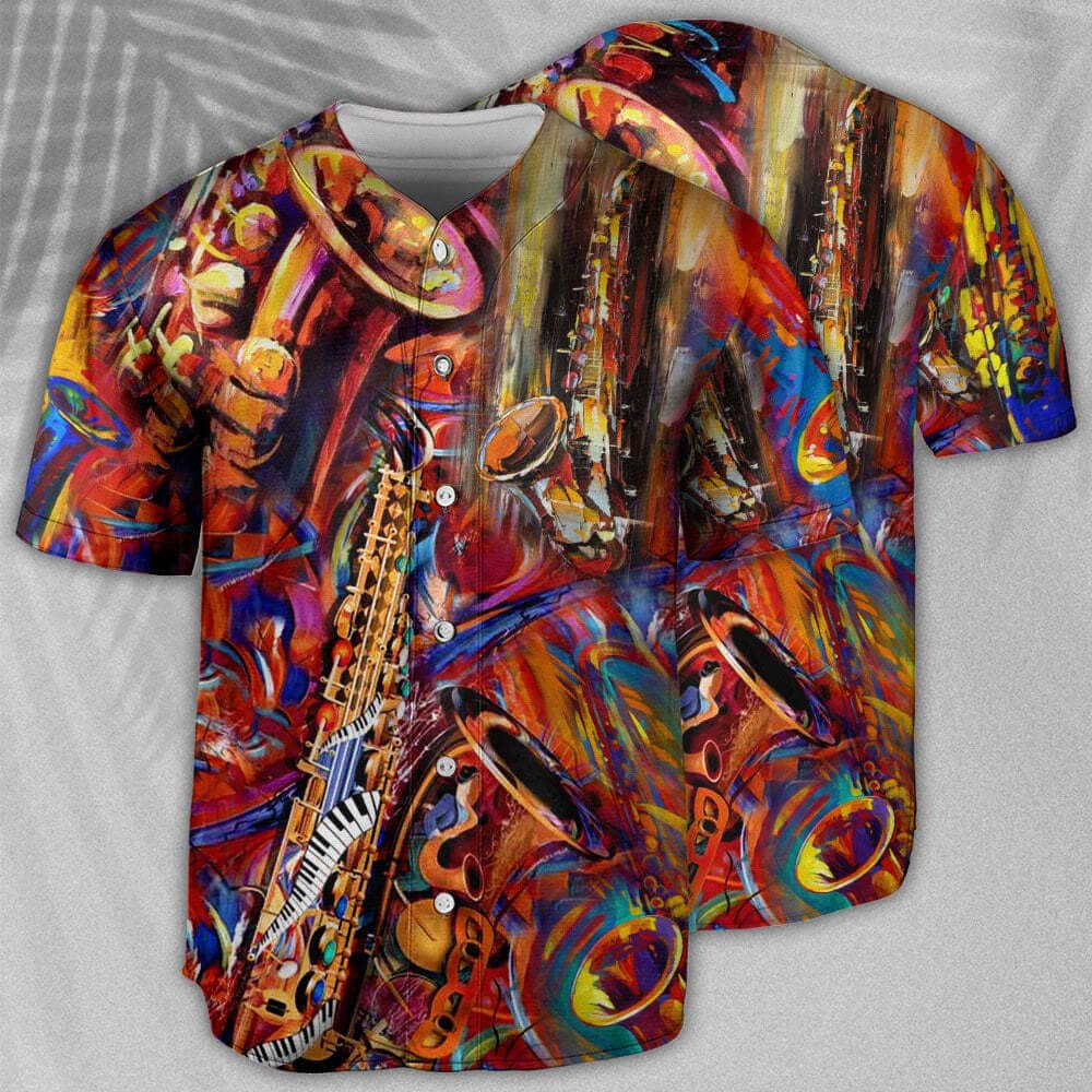 Saxophone Music To The Soul Baseball Jersey Birthday Gift For Sister-In-Law Saxophone Music To The Soul Baseball Jersey Birthday Gift For Sister-In-Law