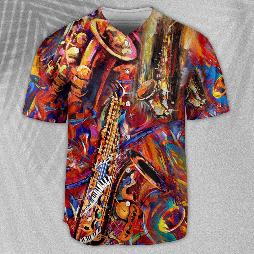 Saxophone Music To The Soul Baseball Jersey Birthday Gift For Sister-In-Law Saxophone Music To The Soul Baseball Jersey Birthday Gift For Sister-In-Law