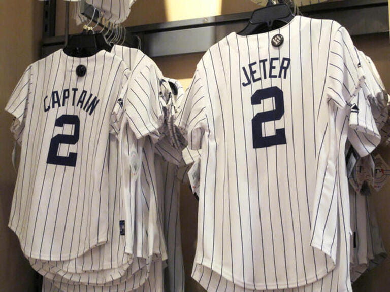 Derek Jeter Yankee Uniforms, Modell's Sporting Goods Store Interior, NYC