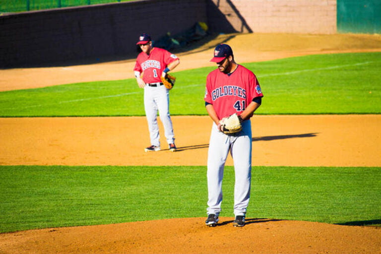 Pitcher prepares to wind up