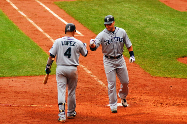 Seattle Mariners Russell Branyan is congratulated by Jose Lopez after hitting a home run at Boston's Fenway Park. Seattle Mariners Russell Branyan is congratulated by Jose Lopez after hitting a home run at Boston's Fenway Park.
