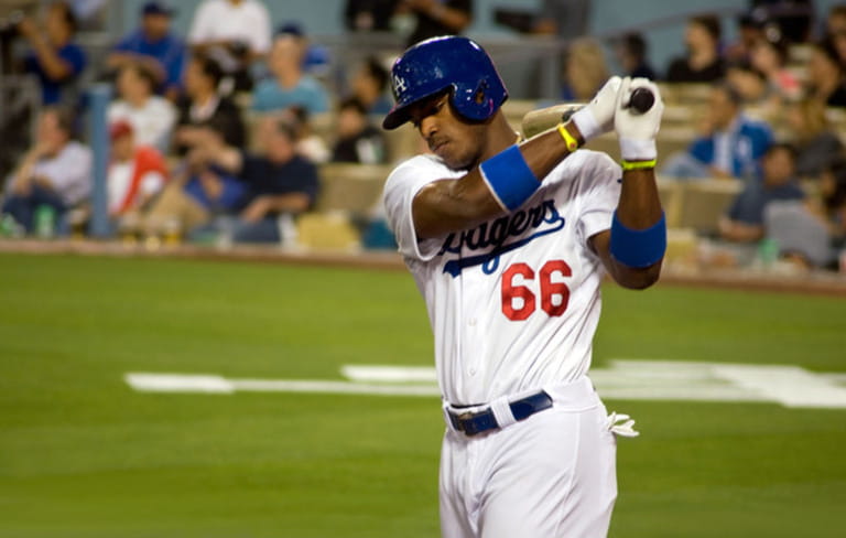 Los Angeles Dodger player Yasiel Puig