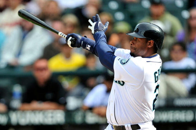 Major League Baseball legend KEN GRIFFEY JR. will join M. Piazza in the 2016 induction ceremony in Cooperstown, New York, on July 24, 2016. The statistics and accolades for Griffey - 630 home runs, a .284 lifetime average, 10 Gold Gloves, 13 All-Star selections and a unanimous MVP selection in 1997. Pictured: April 18, 2010 - Ken Griffey Jr. #24 of the Mariners in action against theTigers at Safeco Field in Seattle, Washington Tigers defeat the Mariners 4 - 2 Major League Baseball legend KEN GRIFFEY JR. will join M. Piazza in the 2016 induction ceremony in Cooperstown, New York, on July 24, 2016. The statistics and accolades for Griffey - 630 home runs, a .284 lifetime average, 10 Gold Gloves, 13 All-Star selections and a unanimous MVP selection in 1997. Pictured: April 18, 2010 - Ken Griffey Jr. #24 of the Mariners in action against theTigers at Safeco Field in Seattle, Washington Tigers defeat the Mariners 4 - 2