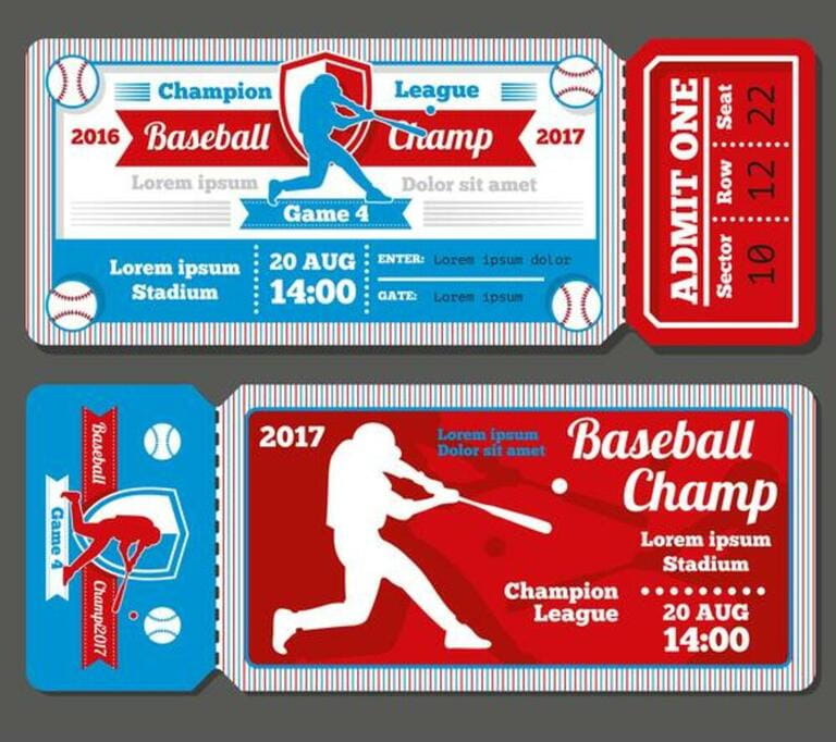 Vintage baseball, sports vector tickets set. Baseball ticket and banner sport ticket game illustration Vintage baseball, sports vector tickets set. Baseball ticket and banner sport ticket game illustration